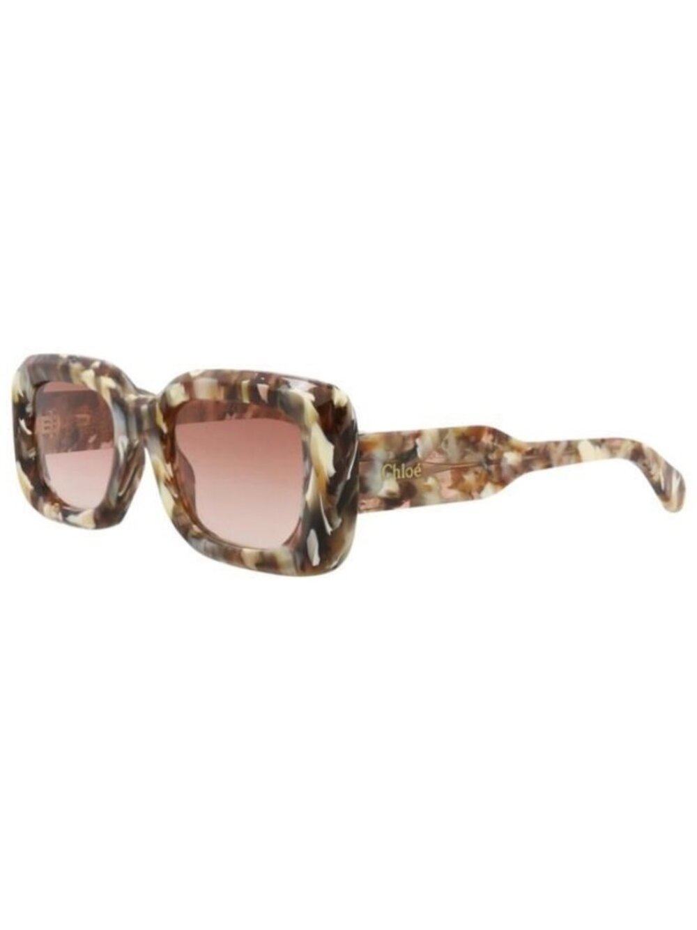 New Chloé Womens Square/Rectangle Havana Havana Orange Fashion Designer Sunglass